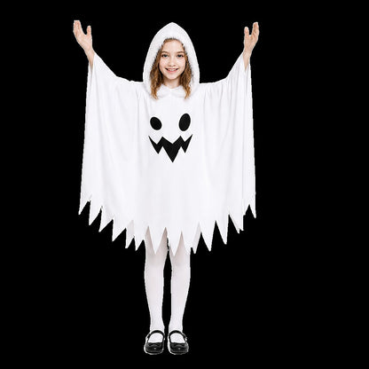 New Halloween Adult Funny Cape White Ghost Cloak Glowing cloak in the darkness Cosplay Costume Masquerade Carnival Cloak