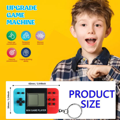 12-100pcs Mini Handheld Game Console Keychain Video Game Party Favors For Kids Birthday Christmas Gifts School Classroom Prizes