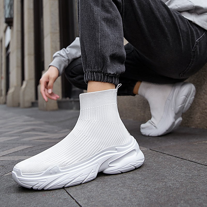 Sneakers for Men Fashion High Top Sock Shoes Autumn New Breathable Casual Shoes