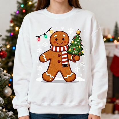 2026 New Gingerbread Man Graphic Ugly Christmas Sweater Fashion Long Sleeve 3D Printed Xmas Sweatshirts Casual Holiday Pullovers