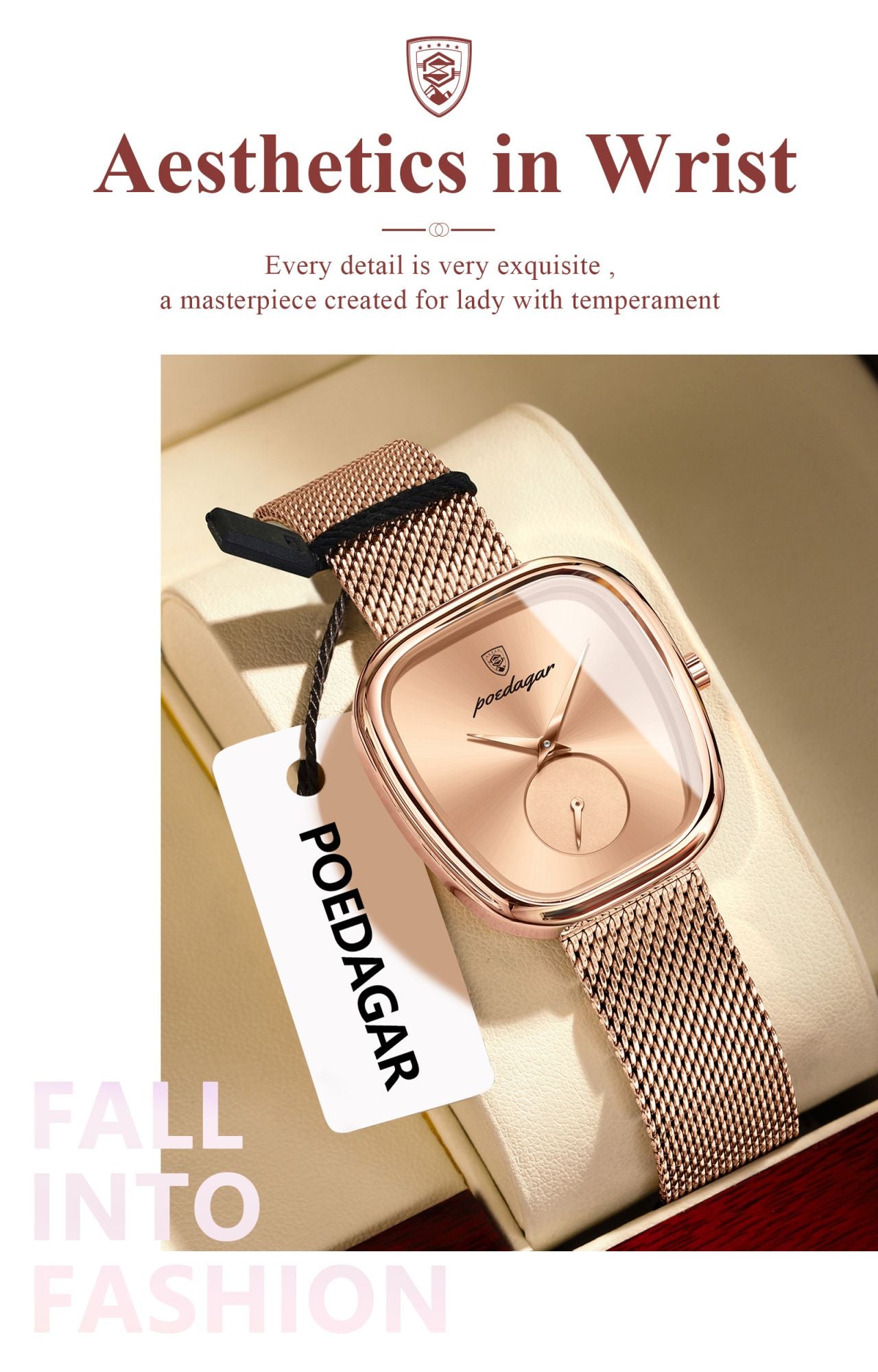POEDAGAR Luxury Brand Woman Watch Waterproof Stainless Steel Mesh Women's Watches Fashion Elegant Quartz Ladies Wristwatch Reloj