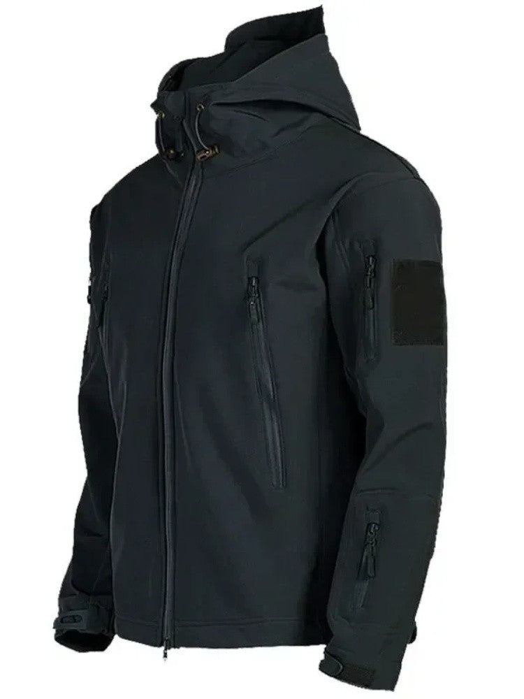 Jaquetas Militares Masculinas Soft Shell Shark Skin Táticas Corta-vento Impermeáveis Jaquetas Masculinas de Combate Casacos Bomber Masculinos com Capuz