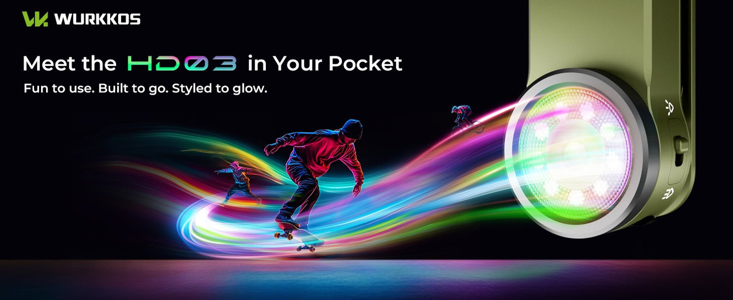 Wurkkos HD03 680LM Mini Clip Light USB C Rechargeable Pocket Flashlight Spotlight/Floodlight Portable EDC RGB Torch with Magnet