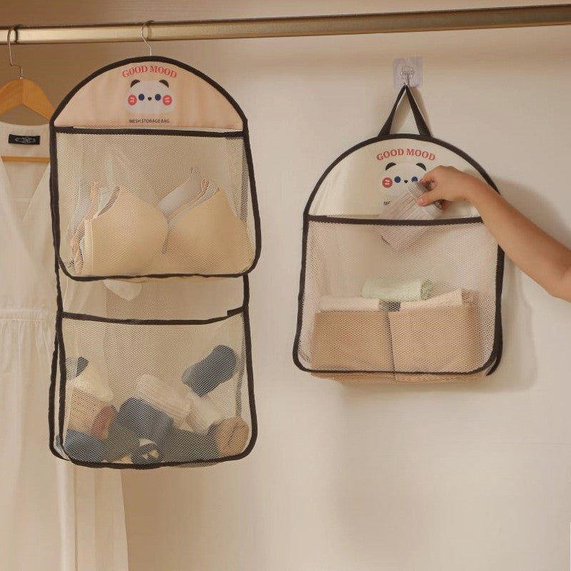 Wardrobe storage hanging bag bedroom large capacity underwear sockscartoon storagebag householddoor storage hangingbag practical