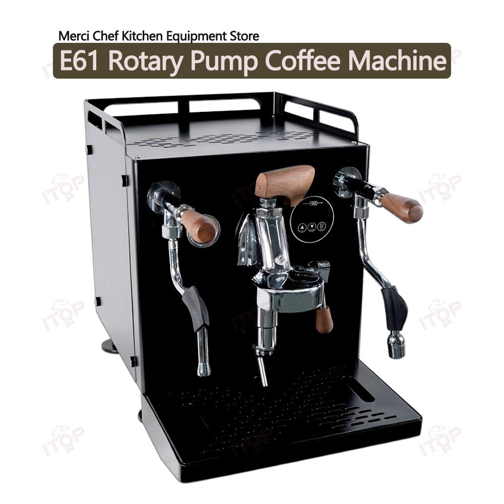 Máquina de Café Espresso com Bomba Rotativa E61 110V-240V Extração 9 Bar Caldeira de Vapor 3L + Extração 1L 3200W