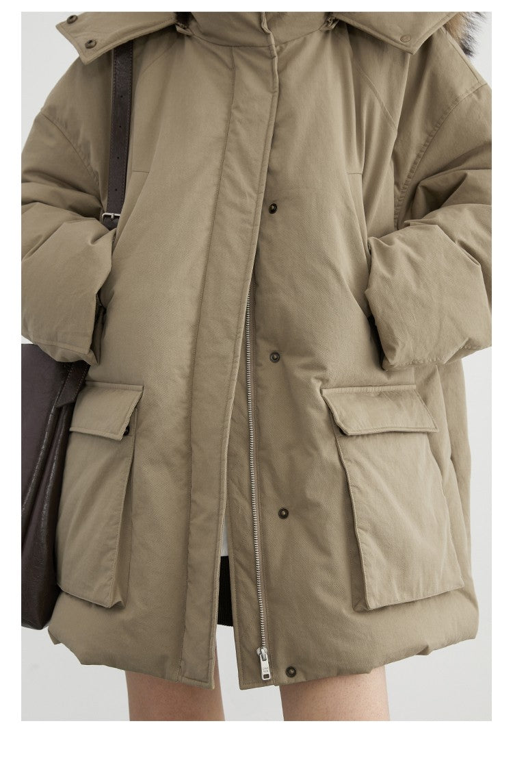 CHIC VEN Women Down Coats Solid Outdoor Loose Casual Down Jacket  Thickened Parka Jackets Female Overcoat Autumn Winter 2023