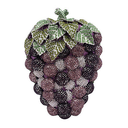 Fashion Grape Crystal Bags Purse Purple Designer Women Party Clutches Mini Clutch Bags Drop Shipping Wedding Bridal Handbags