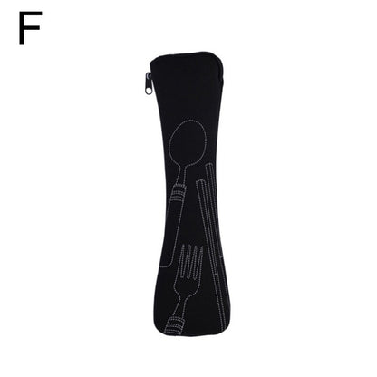 Tableware Bag Box Cutlery Storage Bag Portable Travel Fork Spoon Knife Dinnerware Packaging Pouch Storage Case with Zipper