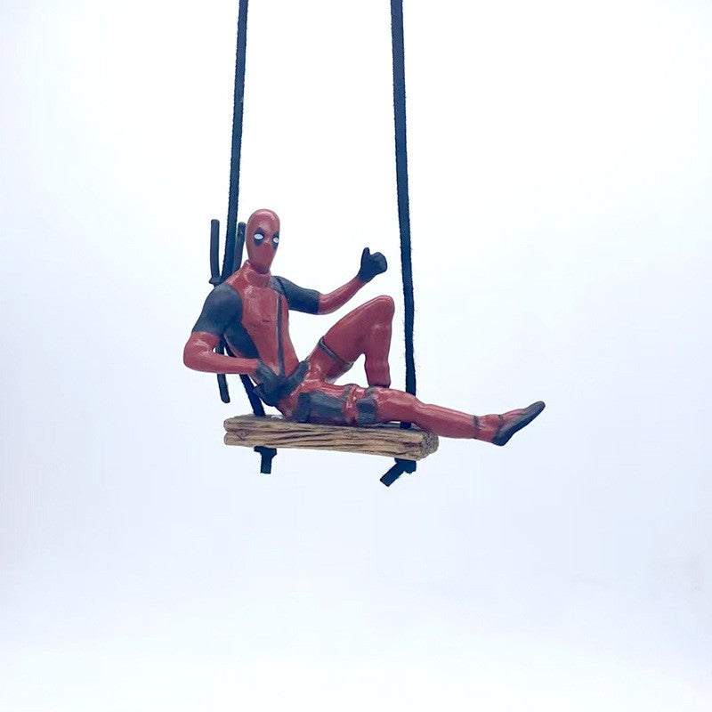 Deadpool Action Figures Ornaments Marvels Anime Car Rearview Mirror Pendant Bedroom Model Doll Hangings Decor Home Classic Toys