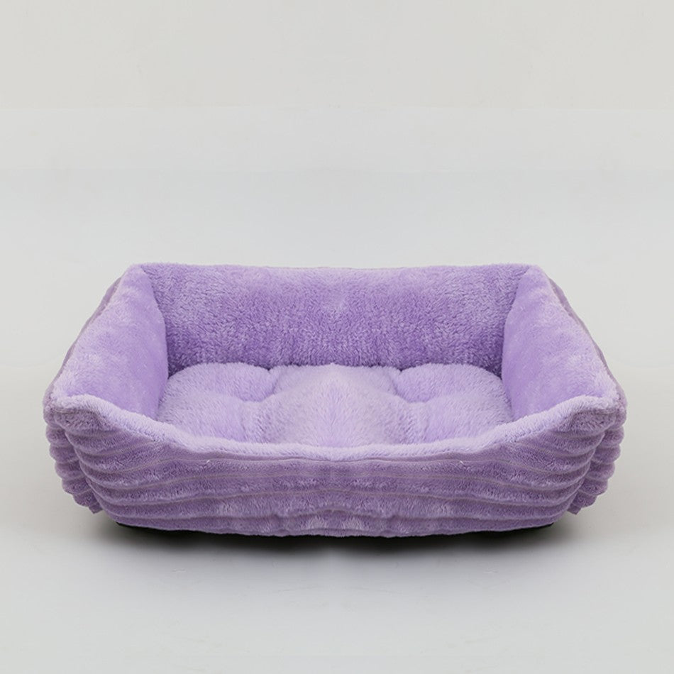 Cama para Cães e Gatos, Quadrada, Pelúcia, Canil, Sofá-Cama para Cães de Porte Médio e Pequeno, Almofada Calmante para Pets, Casa, Artigos para Animais de Estimação, Inverno
