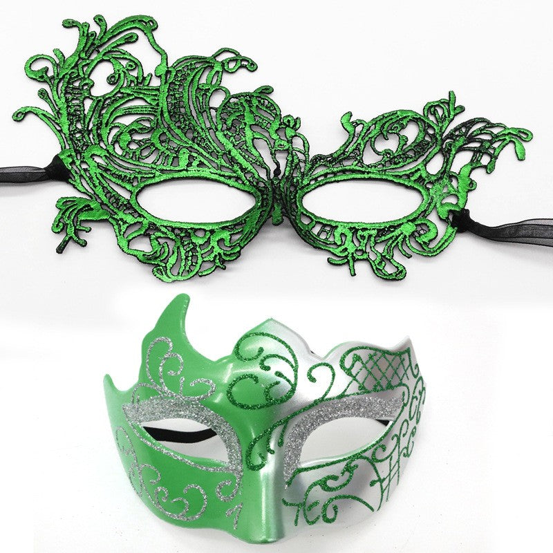 2Pcs Couples Gold Purple Black Blue Lace Masks Butterfly Venetian Face Cover for Mardi Gras Halloween Masquerade Party Costume