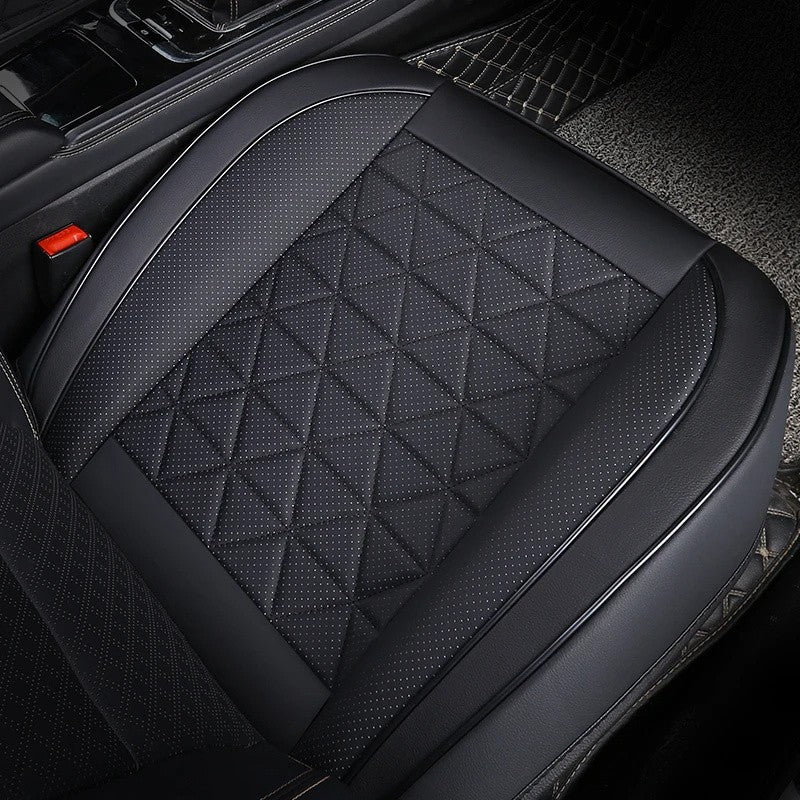1PC Diamond-Quilted Premium PU Leather Car Seat Cover Non-Slip Breathable Universal Fit for Sedans SUVs Trucks - Seat Pad