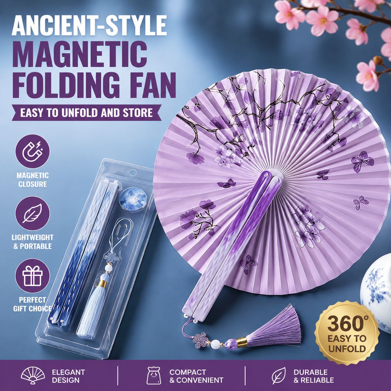 Chinese Japanese Style Silk Fan Folding Fan Wedding Fan Art Gifts Dance Hand Fan Vintage Bamboo Folding Hand Held Flower Fan