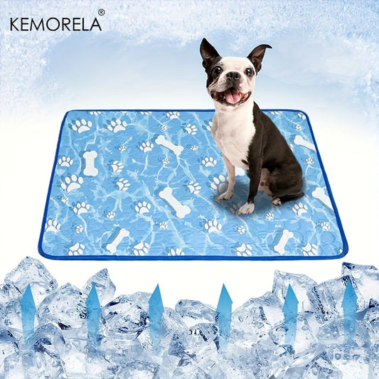 KEMORELA Almofada de Resfriamento para Cães Grandes Tapete Gelado de Seda que se Autorresfria, Lavável, Almofada de Resfriamento Confortável para Cães e Gatos no Verão