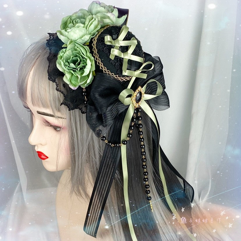 Chapéu de Aba Lisa Lolita Branco Rosa Versátil Lo Flor Casamento Elegante Acessórios de Cabelo