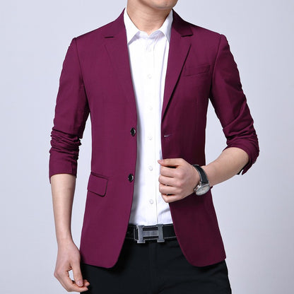 S-7XL New Business Dinner Gentleman Slim Gentleman Group Dress Fashion Men British Style Dress Best Man Solid Color Blazer