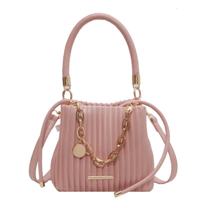 Portable Pleated Design Crossbody Bag Chain Shoulder Elegant Shoulder Purse Stylish Fashion Purse Work