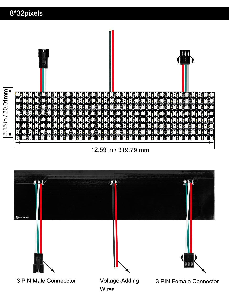 WS2812B RGB LED Panel Screen 8x8 16x16 8x32 256 Pixels Digital Flexible Programmed Individually Addressable Full Color DC5V