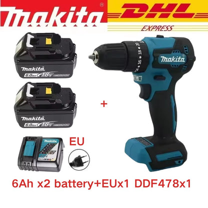 Furadeira/Parafusadeira de impacto elétrica sem fio, recarregável, sem escovas, Makita DDF487 original nova?
