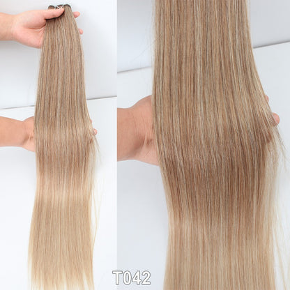 Cabelo Sintético Russo Liso de 65cm 200g, Extensões de Cabelo de Fibra com Bio Proteína Resistente ao Calor, Rabo de Cavalo para Cosplay