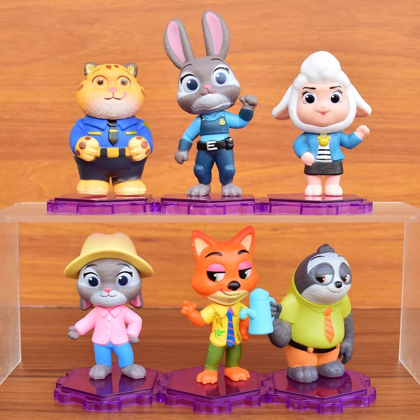 6pc/Set Zootopia Action Figure Judy Nick Disney Cartoon Cute Model Toy Kawaii Collection Doll Desktop Ornament Decoration Gift