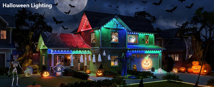 Smart Permanent Outdoor Lights Eaves Lights IP67 Waterproof Light String with App Remote Control Music Sync for House Roof Decor