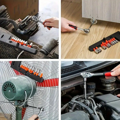Conjunto de Ferramentas de Reparo Automotivo Xiaofei de 12 Peças, Chave de Soquete Combinada, Conjunto Completo de Ferramentas de Caixa de Ferramentas de Hardware