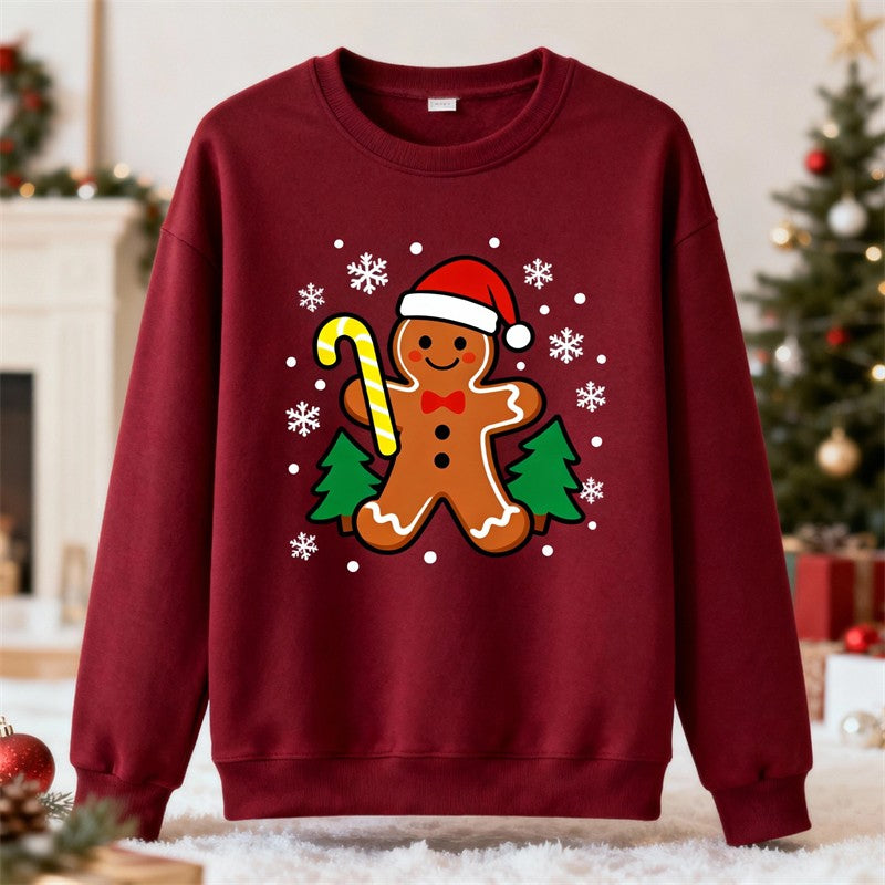 2026 New Gingerbread Man Graphic Ugly Christmas Sweater Fashion Long Sleeve 3D Printed Xmas Sweatshirts Casual Holiday Pullovers