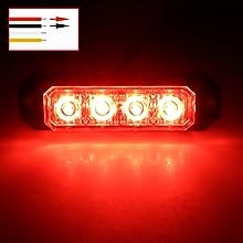1PCS 4LED Strobe Warning Grille Flashing Lights Emergency Universal Trailer Truck Police Strobos Car Security Signal Lamp 12-24V