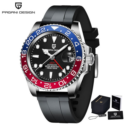 PAGANI DESIGN V3 Versão Relógios GMT Masculino Luxo Safira Relógio Automático Mecânico 40MM Aço Inoxidável À Prova D' Água