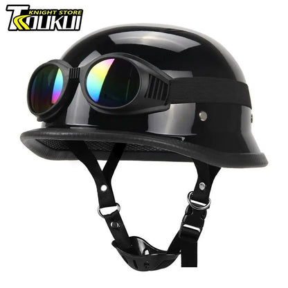 Capacete De Moto Retro Alemão Vintage Moto Capacete DOT Certificação Meio Capacete Homens Mulheres