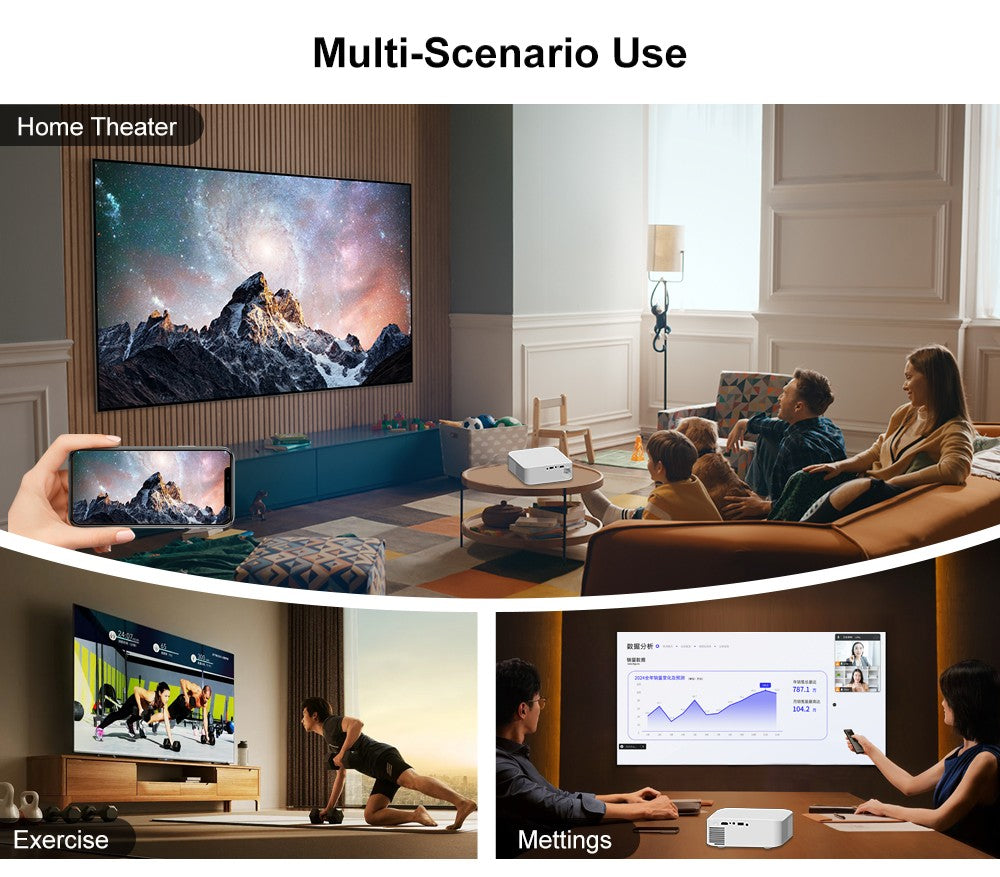 Projetor Android Touyinger L9W Ultra 4K Mini Projetores Full HD Cinema Vídeo Projetor LED Home Theater Beamer Tela Bluetooth