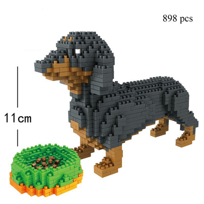 KNEW BUILT Cães Yorkshire Terrier Modelo Micro Blocos de Montar: Brinquedos Recreativos Educacionais para Presentes e Decoração de Amantes de Animais de Estimação