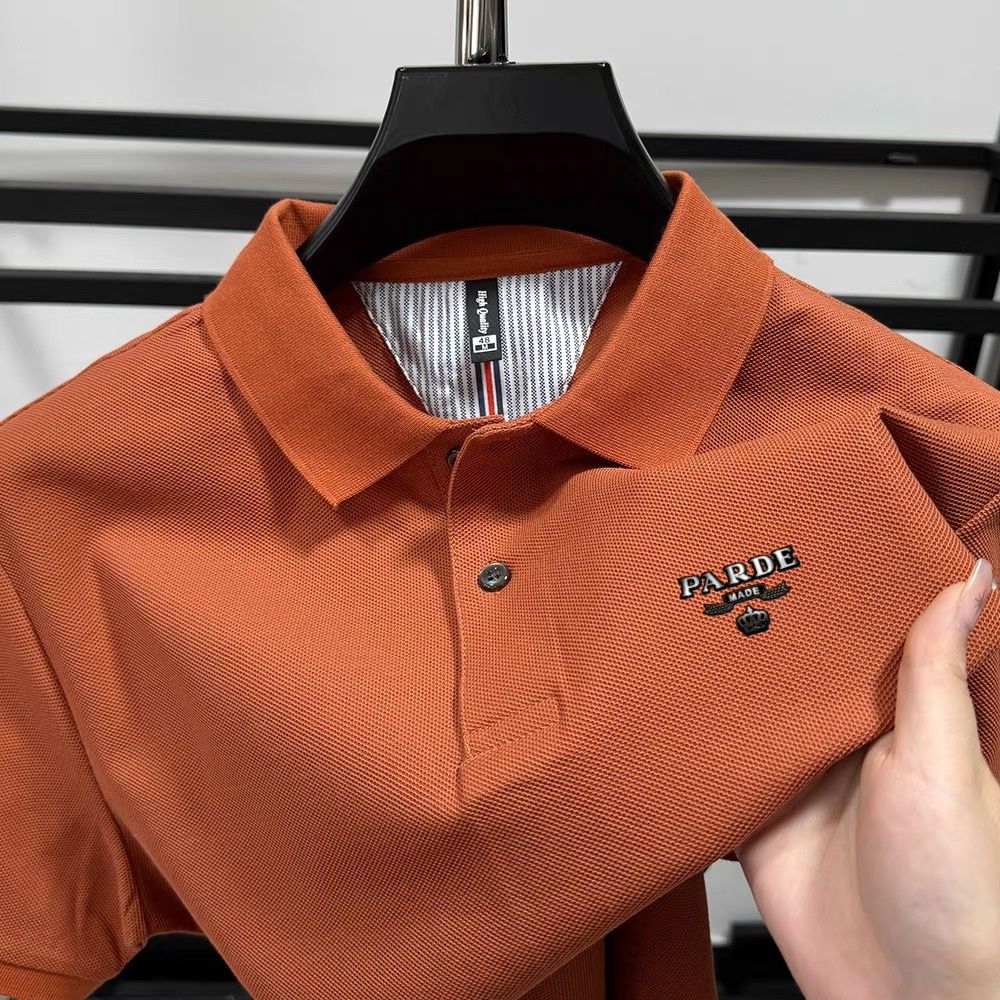 100% pure cotton new high-end brand men's short sleeved polo shirt summer fashion boutique crown badge golf top casual T-shirt