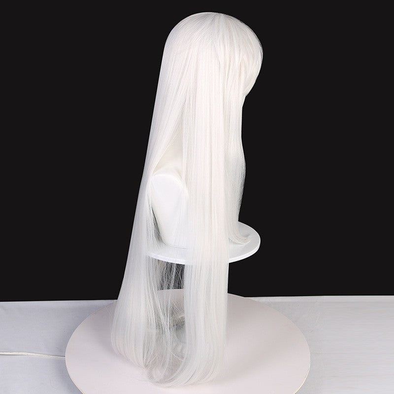 Inuyasha Cosplay Wig White Corn Perm Synthetic Long Straight Wig Anime Coser Heat Resistant Fiber Wig Halloween Daily Party