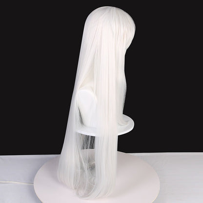 Inuyasha Cosplay Wig White Corn Perm Synthetic Long Straight Wig Anime Coser Heat Resistant Fiber Wig Halloween Daily Party