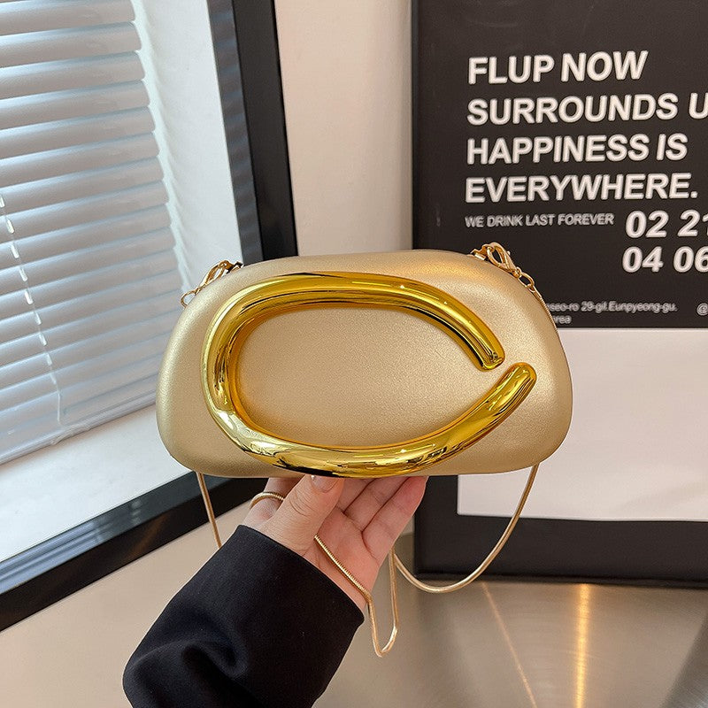 Women's Shoulder Bag, Crossbody Evening Clutch, Chain Design Handbag Purse, Stylish Ladies' Accessory for Parties & Events