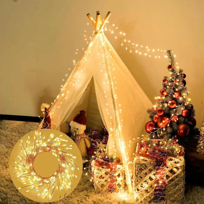 Solar LED Firecracker String Lights Outdoor Waterproof Garland Fairy Light for Wedding Party Garden Christmas Holiday Decoration