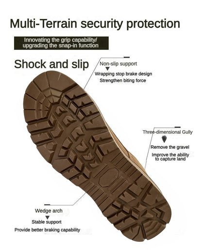 Novas Botas Táticas de Combate Masculinas de Couro para Homens, Botas Masculinas Respiráveis de Cano Curto para Caminhada ao Ar Livre e Deserto
