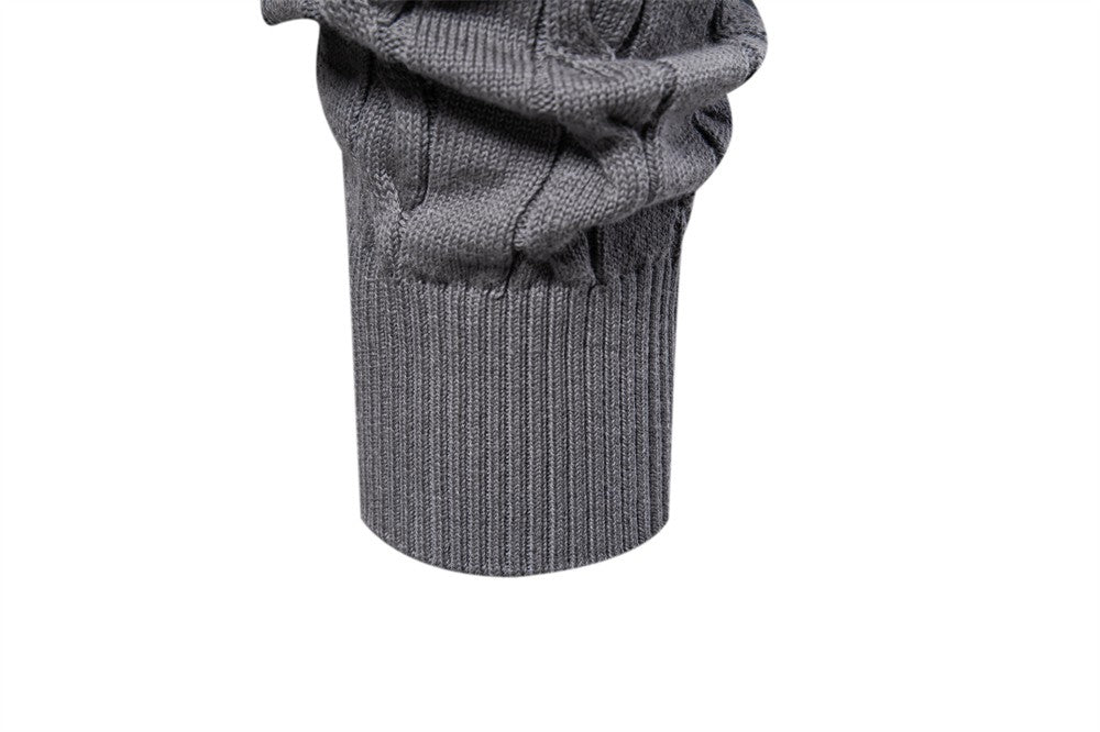 AIOPESON Mens Giraffe Embroidery Cotton Sweaters Round Neck Classic Twist Patterned Pullover Knitted Sweater for Men