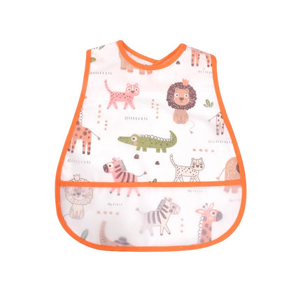 High Quality Cartoon Pattern EVA Waterproof Pocket Lunch Feeding Bibs Adjustable Baby Bibs Cute Child Baby Apron Kids Burp Cloth