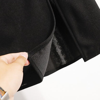 Autumn Winter Mid-Length A-Line Skirt 2025 Plus Size Elegant Asymmetrical Slit Skirts Women's High Waist Oversized Suit Skirts