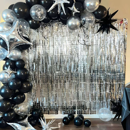 Party Backdrop Metallic Foil Fringe Tinsel Curtain Adult Kids Birthday Party Wedding Decoration Baby Shower Favor Supplies