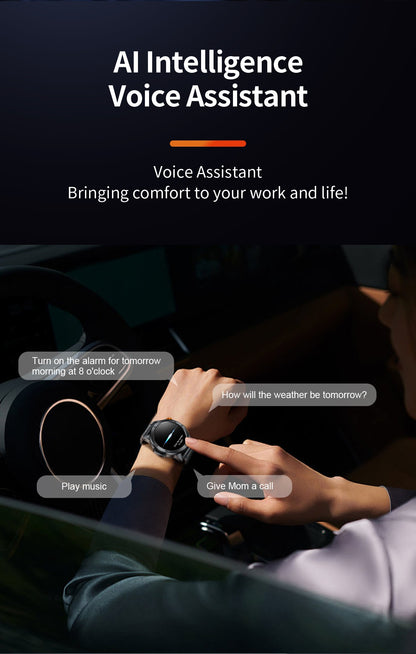 LIGE Fashion Smart Watch Men Voice Assistant Bluetooth Call Heart Rate Monitoring IP68 Waterproof LED Flashlight Men SmartWatch