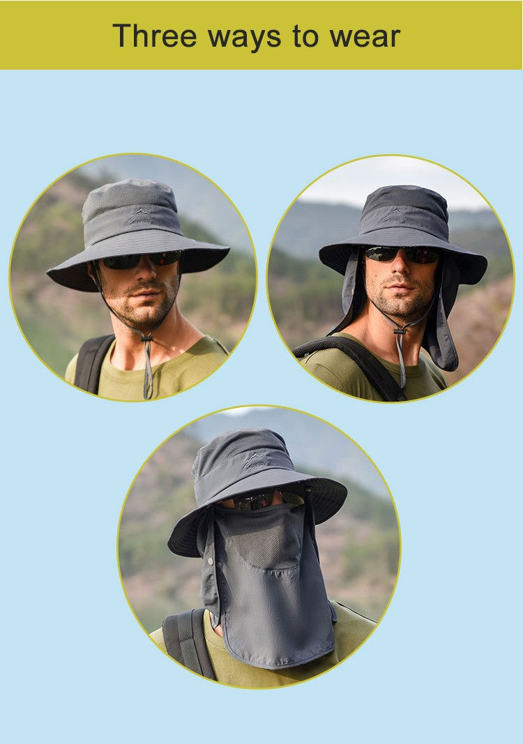 Chapéu Bucket Chapéu de Sol Proteção Solar Primavera Verão Boné Boonie Impermeável para Pesca Caminhada Jardim Safári Praia