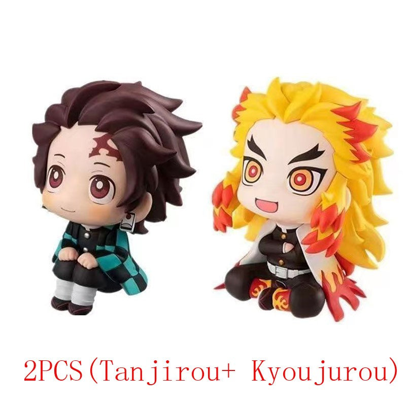 Anime Demon Slayer Boneco de Brinquedo 6cm Nezuko Tanjirou Zenitsu Inosuke Kyoujurou Kanawo Action Figures Modelo Brinquedo Presente de Natal de Aniversário Infantil