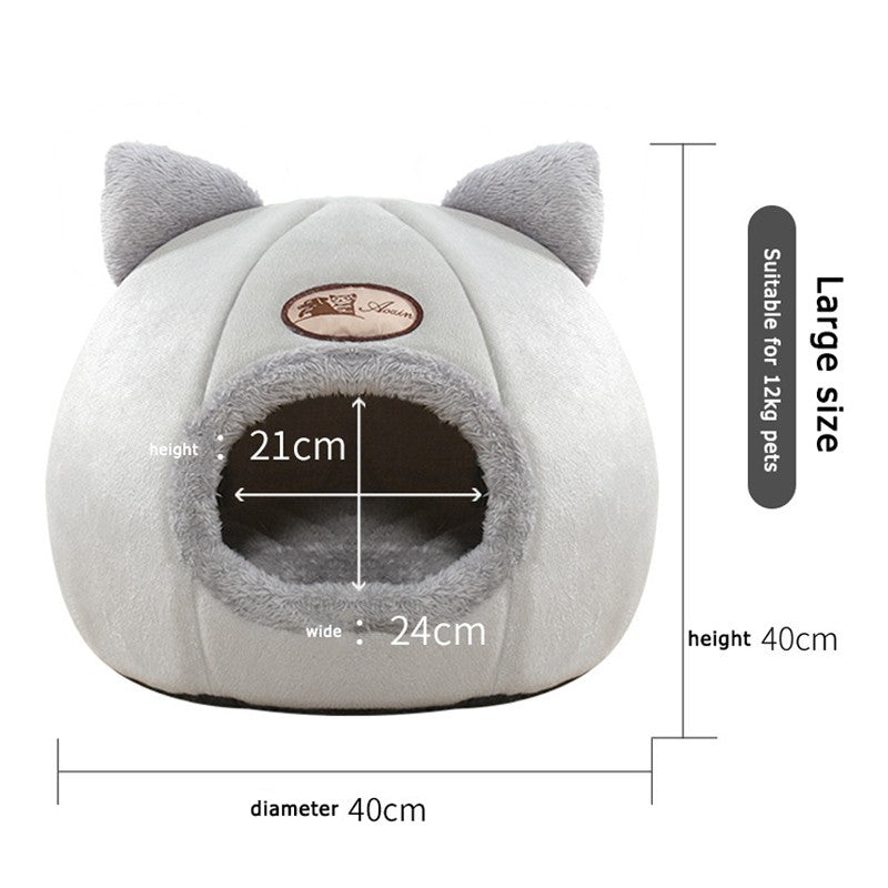 Linda Cama para Gatos e Cães, Ninho de Sono Profundo para Pets, Tenda Macia e Confortável Semi-fechada para Gatos, Casinha de Cachorro, Suprimentos para Pets de Outono/Inverno