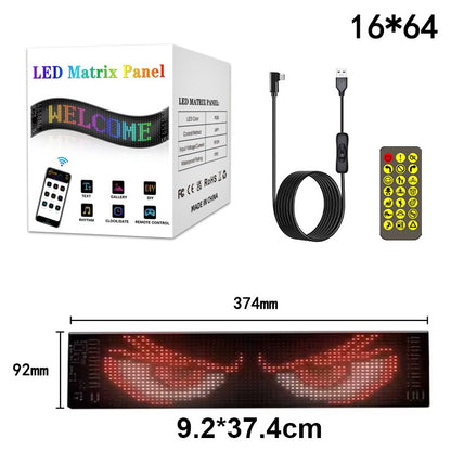 LED Matrix Pixel LED Display Screen Message Scrolling Sign Board Soft Flexible Advertising Light For Store Car Truck Devil Eye