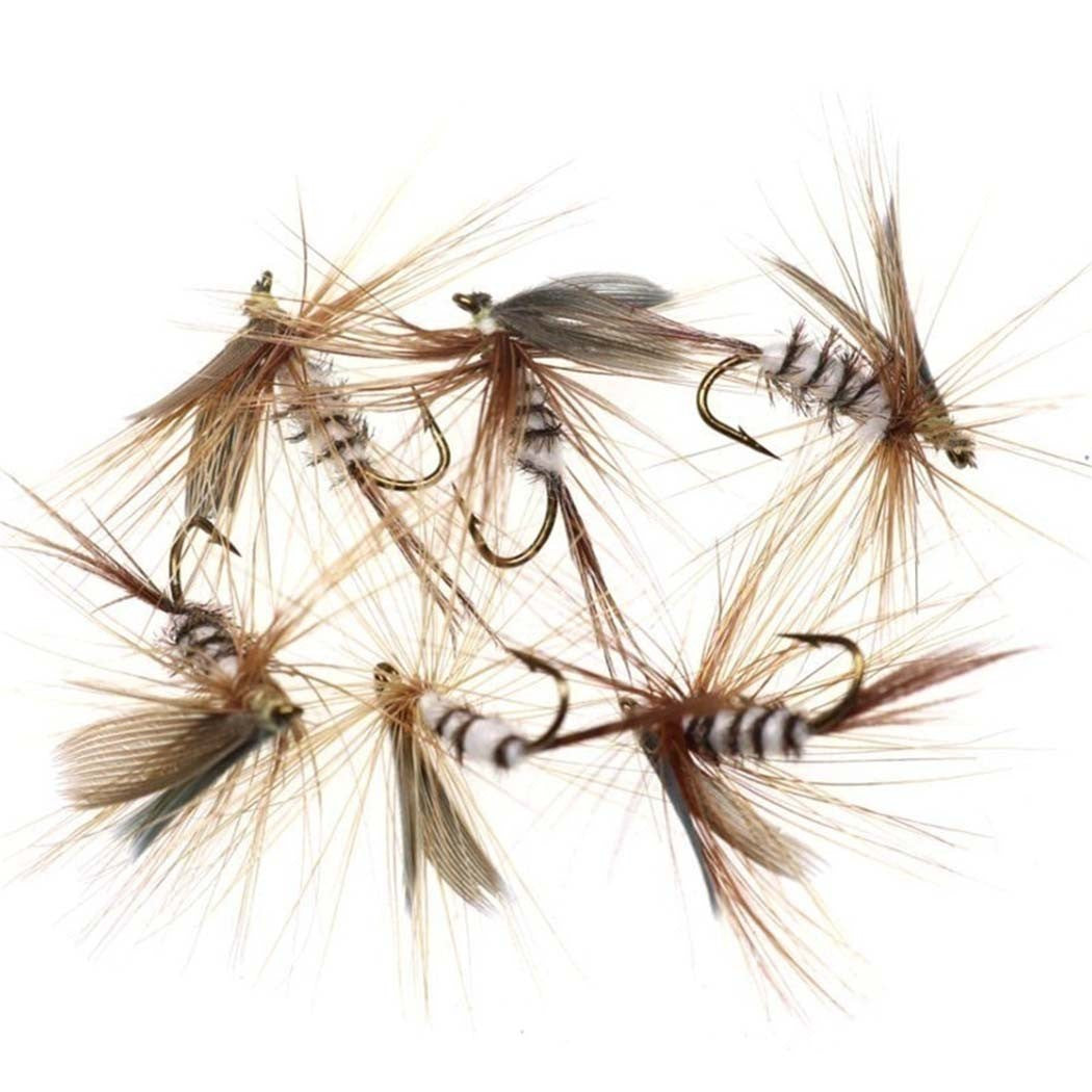 6 Unidades/Caixa Iscas de Pesca com Mosca Insetos Estilos Diferentes Mistos Moscas Pesca de Truta Ninfas Secas Iscas de Pesca com Mosca