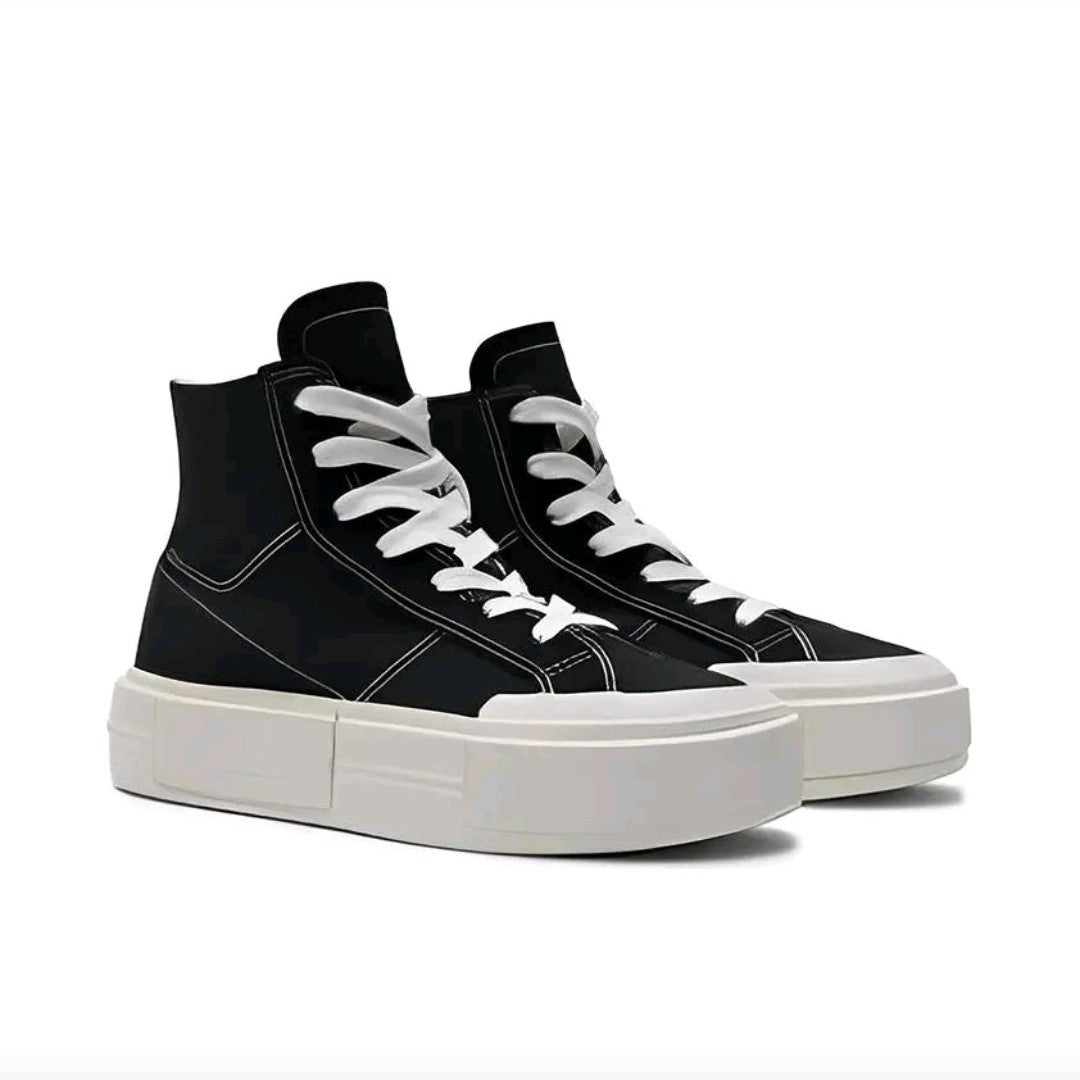 Converse All Star Men's and Women's Skateboarding Shoes, Chunky Sole, Anti-Slippery, Trendy Sneakers, Black/White